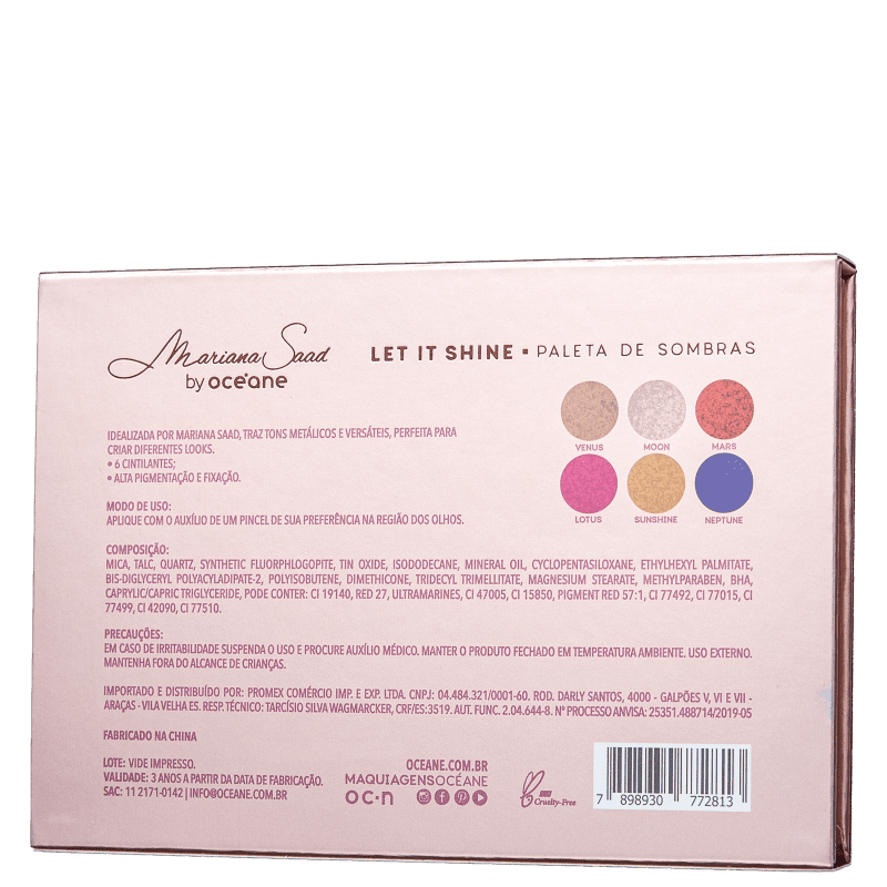 Mariana Saad by Océane Let It Shine - Paleta de Sombras 6g