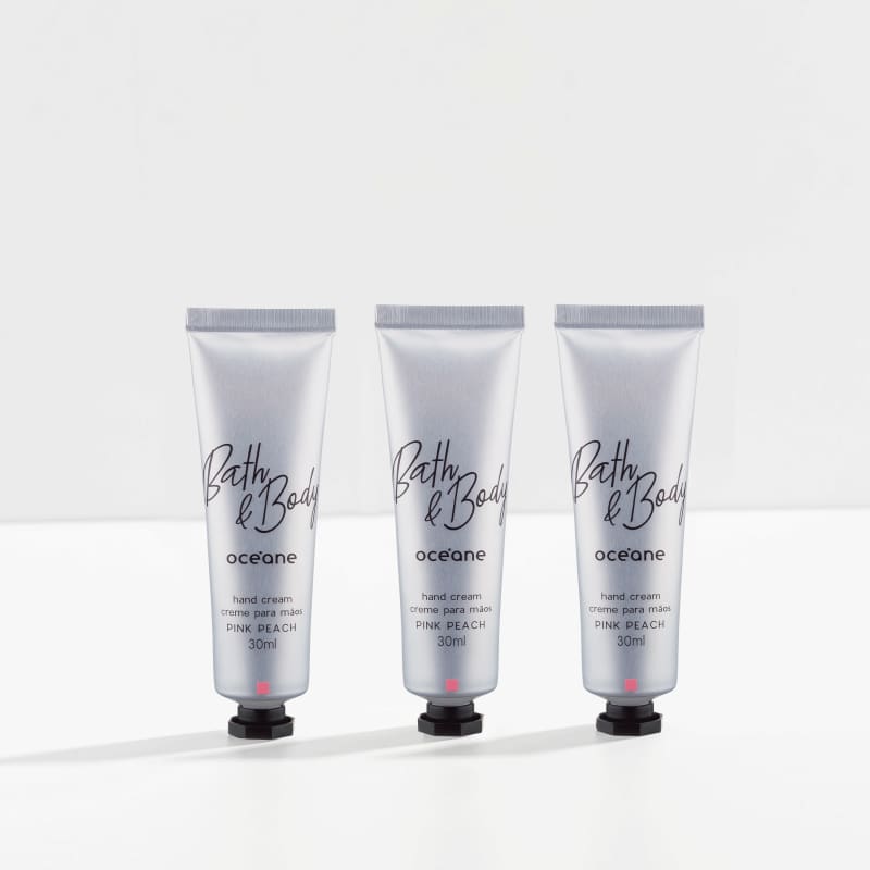 Kit com 3 Hand Creams Pink Peach
