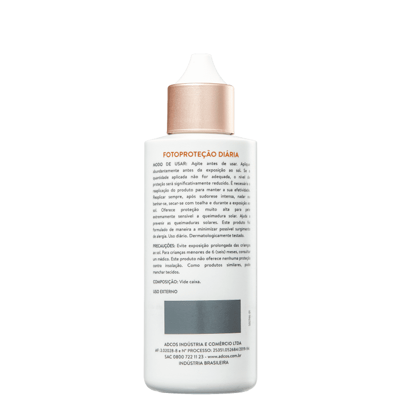 ADCOS Fotoproteção Diária Fluid Peach FPS 70 - Protetor Solar 50ml