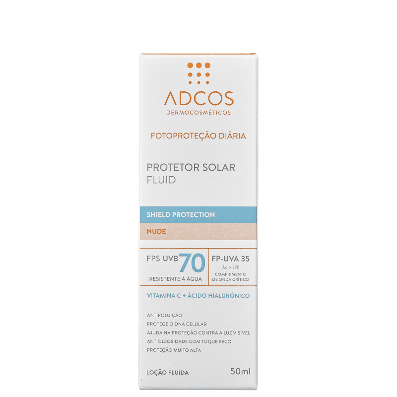 ADCOS Fotoproteção Diária Fluid Nude FPS 70 - Protetor Solar 50ml