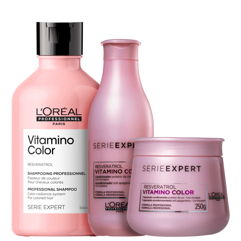 Kit L’Oréal Professionnel Serie Expert Vitamino Color Resveratrol Trio (3 Produtos)
