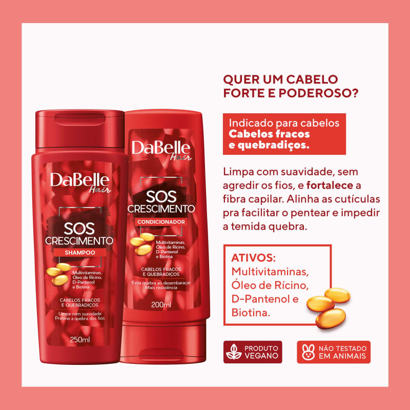 Kit DaBelle Hair SOS Crescimento Trio Basic (3 Produtos)
