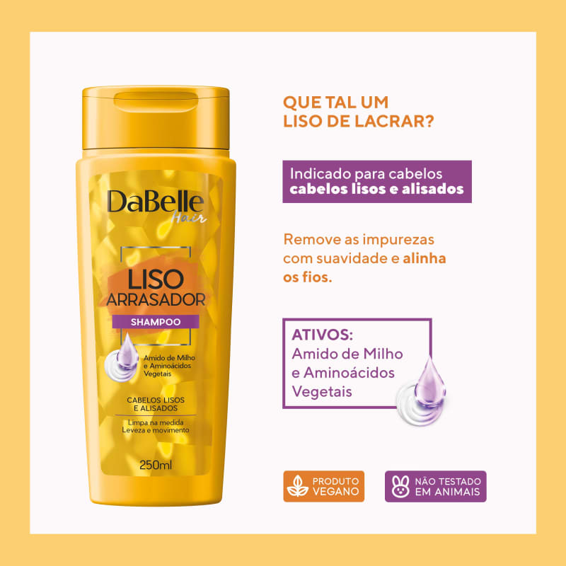 Kit DaBelle Hair Liso Arrasador Duo Shampoo (2 Produtos)