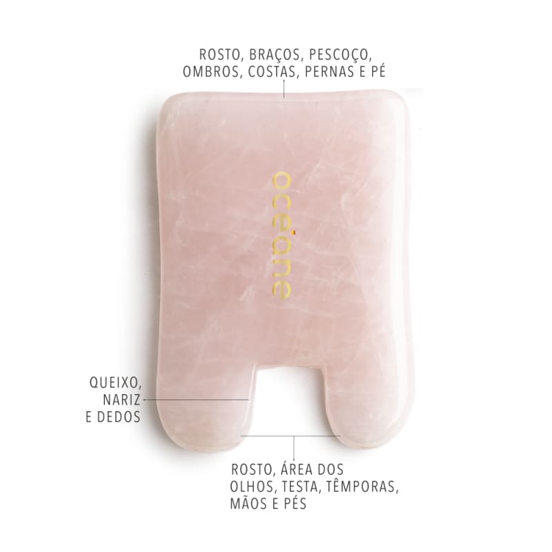 Rose Quartz Gua Sha Set - Kit de Massageadores de Quartzo Rosa com 3 Pedras