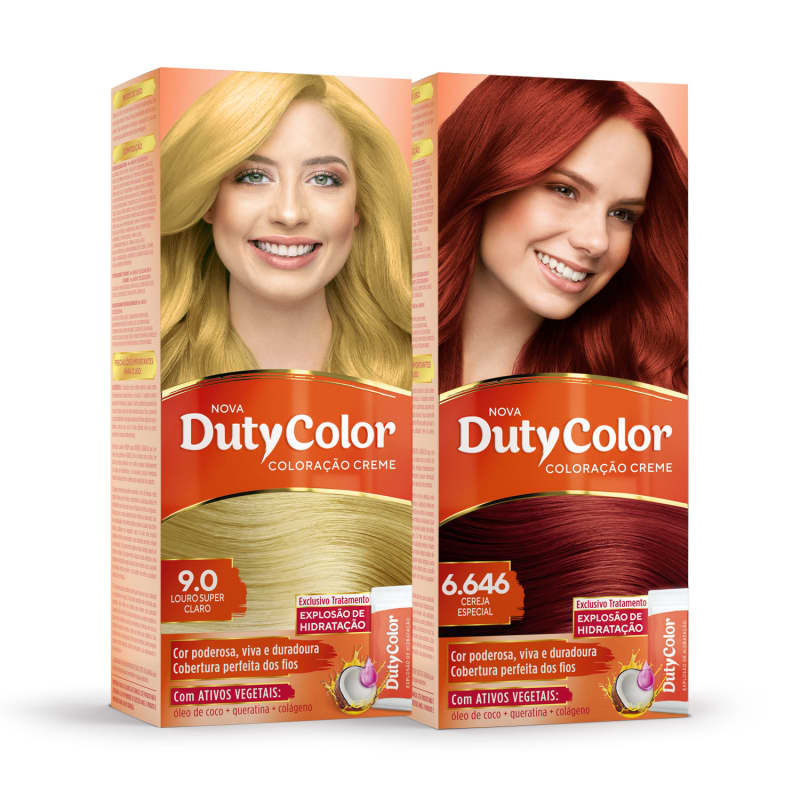Kit DutyColor Vermelho Ruivo 9.0 + 6.646 - Coloração Permanente (2 Unidades)