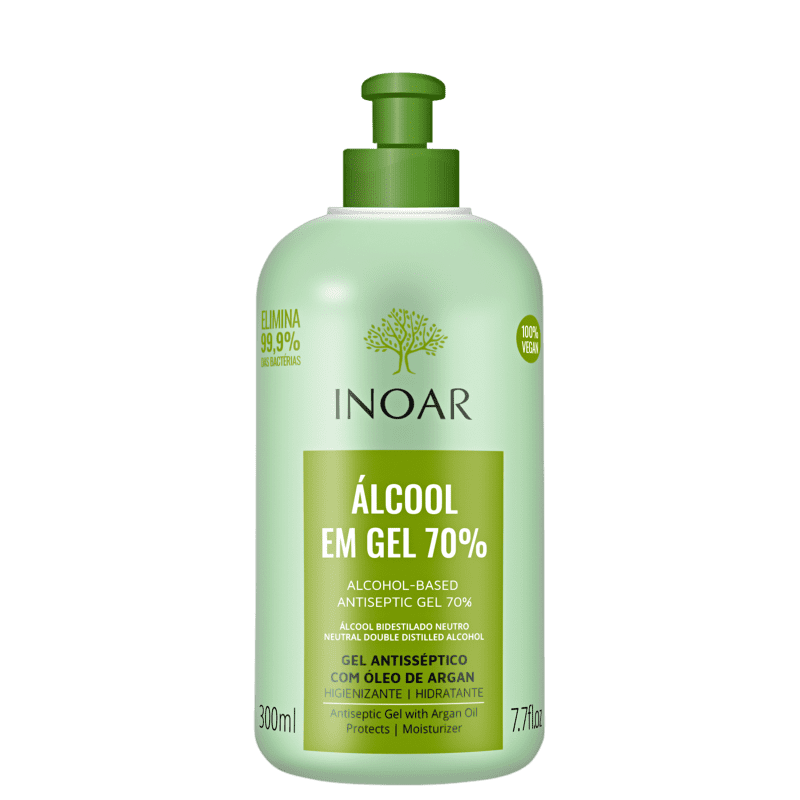 Inoar Álcool em Gel 70% - Antisséptico 300ml