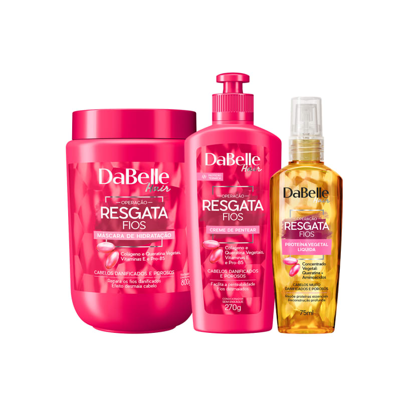 Kit DaBelle Hair Resgata Fios Proteína Trio (3 Produtos)