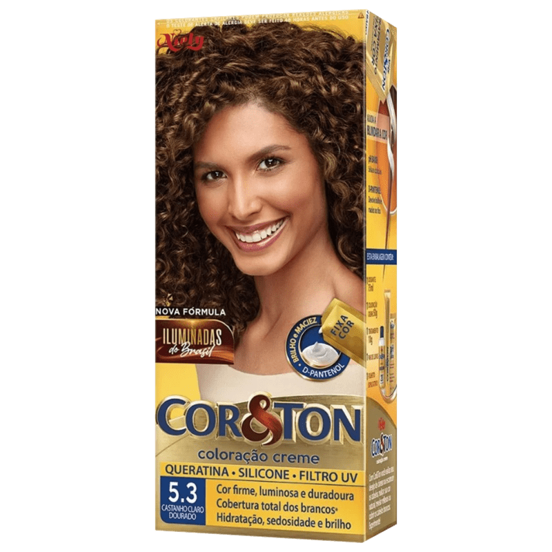 Niely Cosméticos Cor & Ton 5.3 Castanho Claro Dourado - Coloração Permanente 