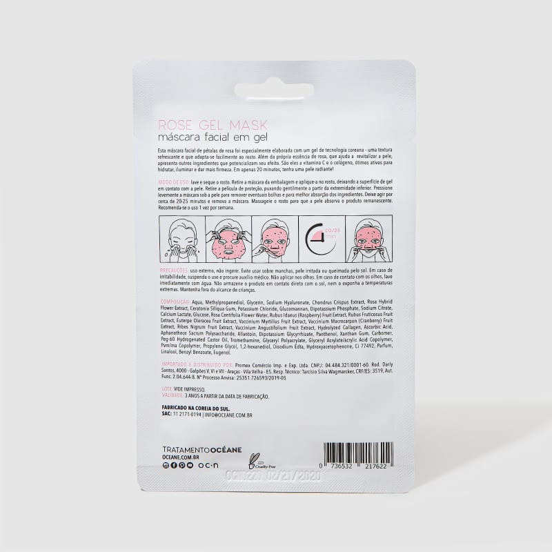 Rose Gel Mask - Máscara facial em gel com pétalas de rosas