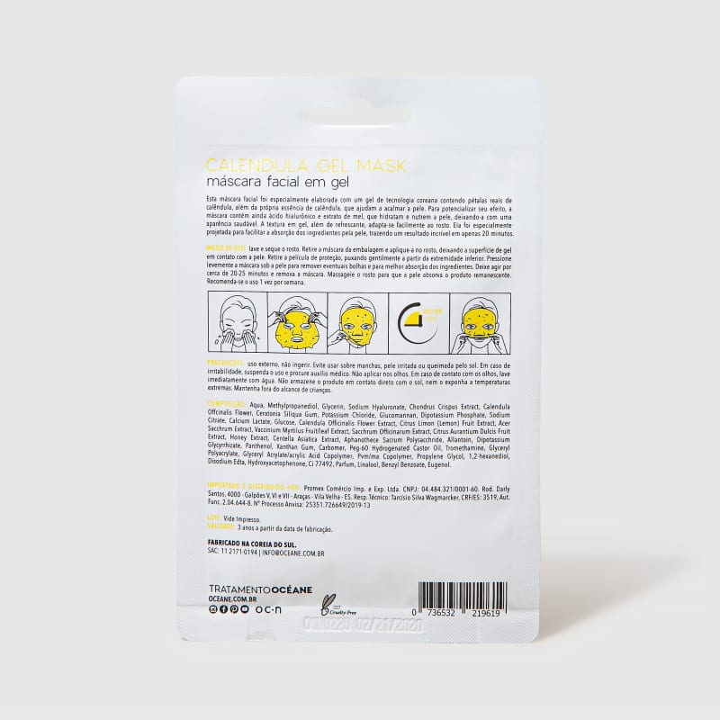 Calendula Gel Mask - Máscara facial em gel com pétalas de calêndula