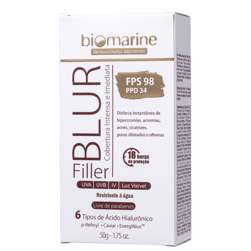 Biomarine Blur Filler FPS 98 Bege Médio - BB Cream 50g