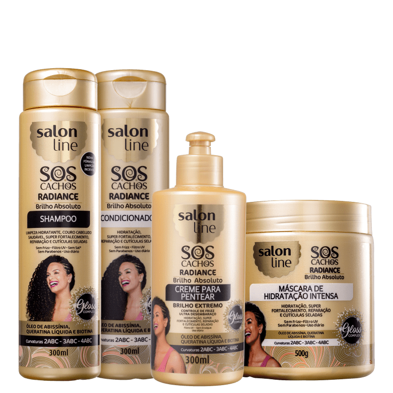 Kit Salon Line S.O.S Cachos Radiance Brilho Absoluto Plus (4 Produtos)