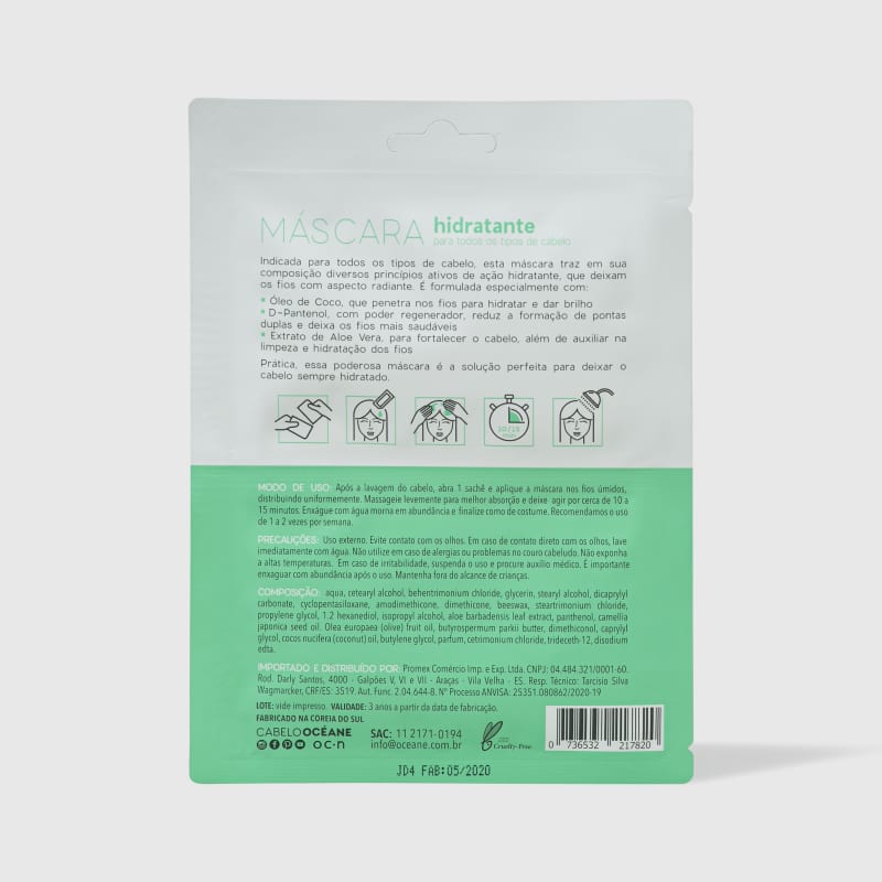 Hair Mask - Máscara Hidratante para Todos os Tipos de Cabelo