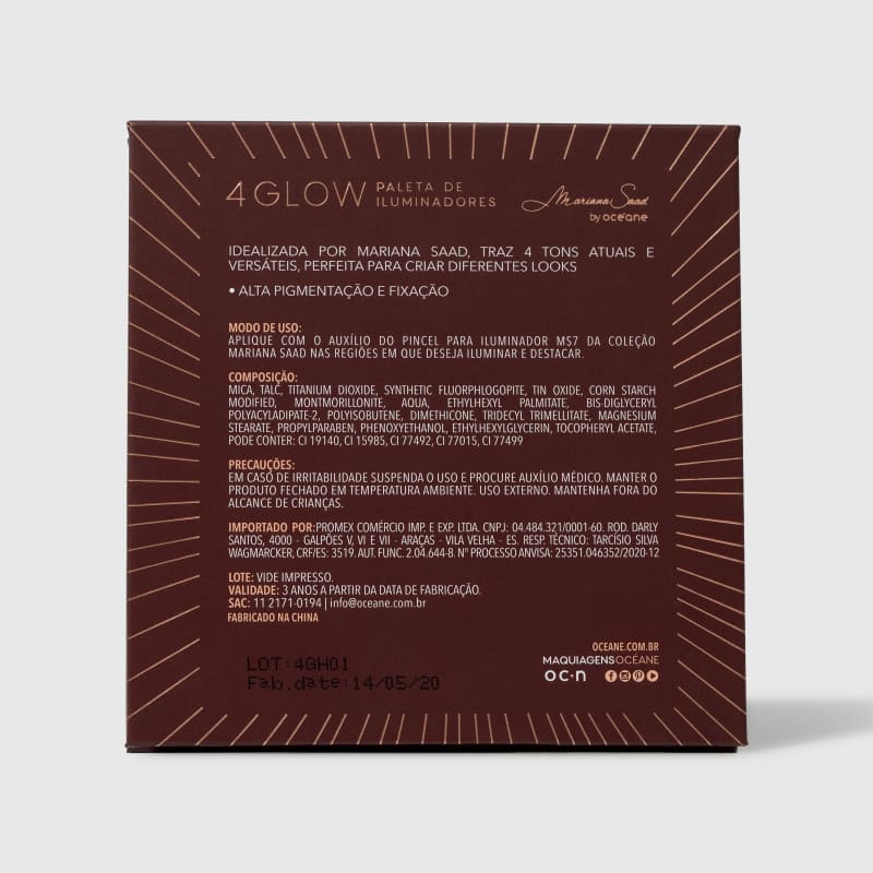 4 Glow Mariana Saad - Paleta de Iluminadores