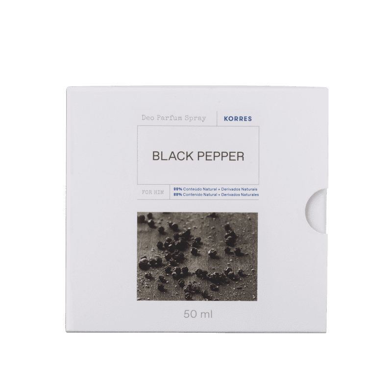 Korres Black Pepper Desodorante Parfum Spray – Fragrância Masculina - 50ml