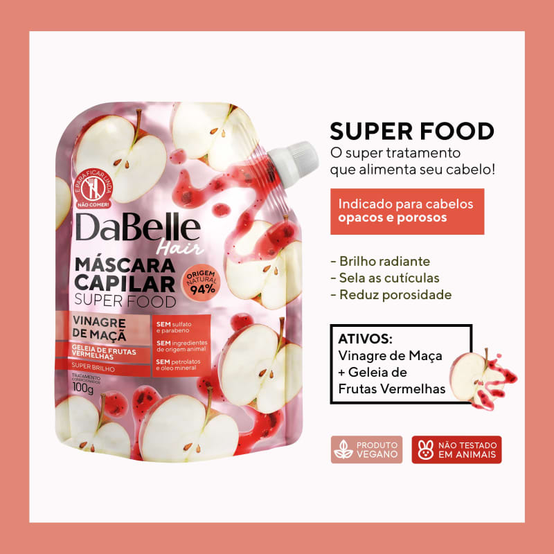 Kit DaBelle Super Food Mousse de Coco e Mel de Agave + Vinagre de Maçã e Geleia de Frutas