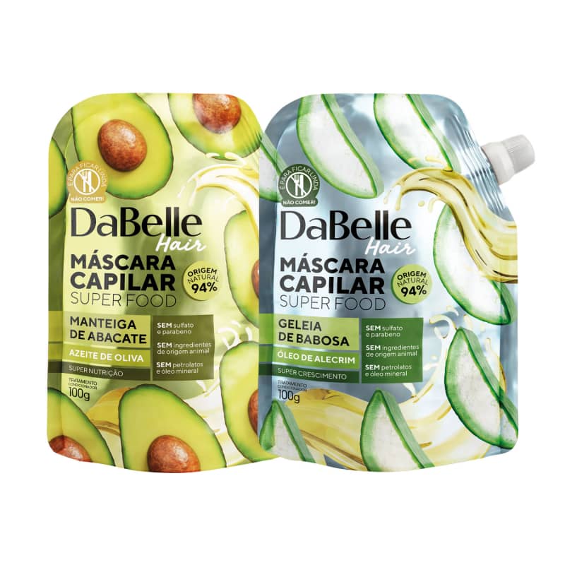 Kit DaBelle Super Food Manteiga de Abacate e Azeite de Oliva + Geleia de Babosa e Óleo de Alecrim