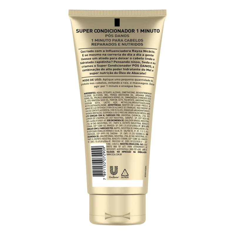 Super Condicionador Seda 1 Minuto Reparação e Nutrição by Rayza Bisnaga 170ml