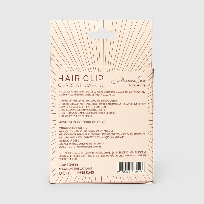 Hair Clip Mariana Saad - Clipes de Cabelo Marsala