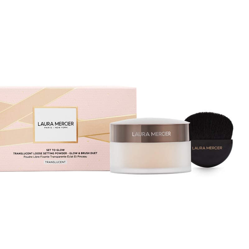 Kit Set To Glow Translucent Loose Setting Powder Glow 29G & Glow Powder Brush 1UN