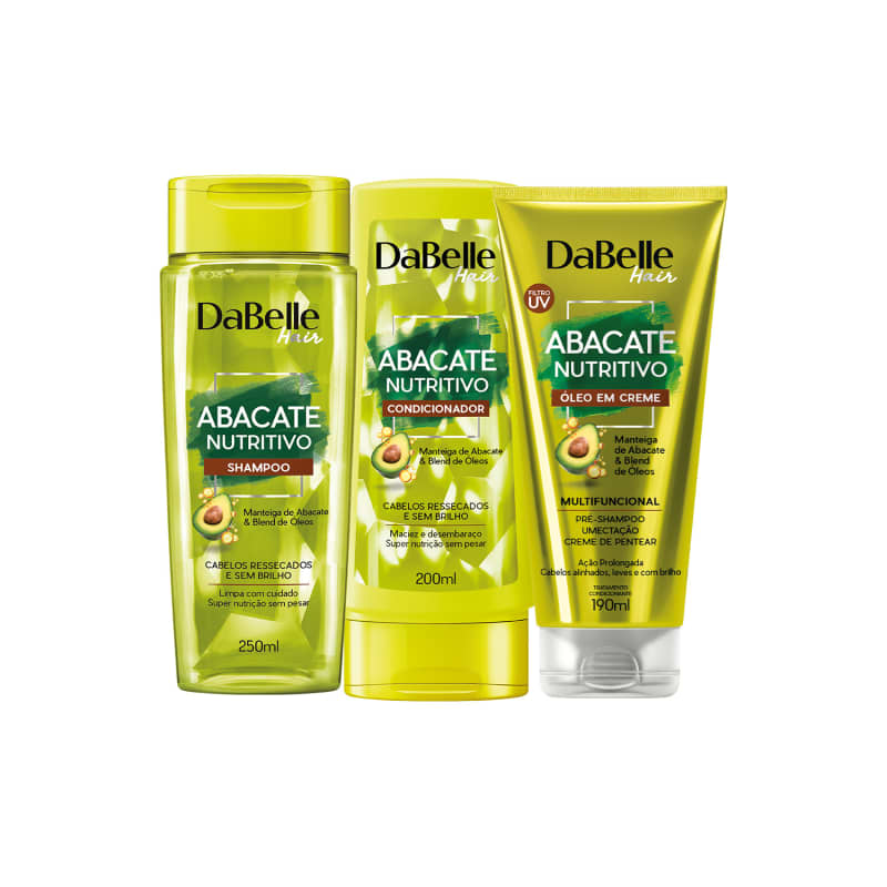 Kit Shampoo e Condicionador Abacate Nutritivo + Óleo em creme