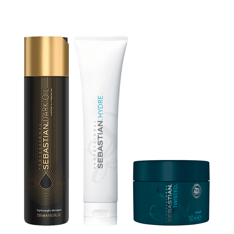 Kit Sebastian Professional Dark Oil, Twisted e Hydre (3 Produtos)