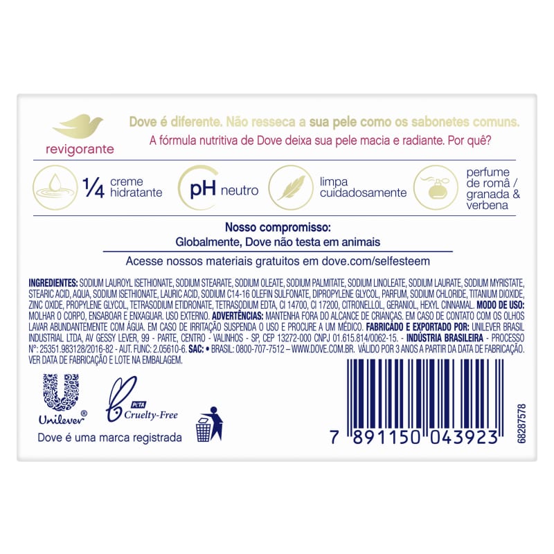 Dove Sabonete em Barra Go Fresh Revigorante Romã e Verbena 90g