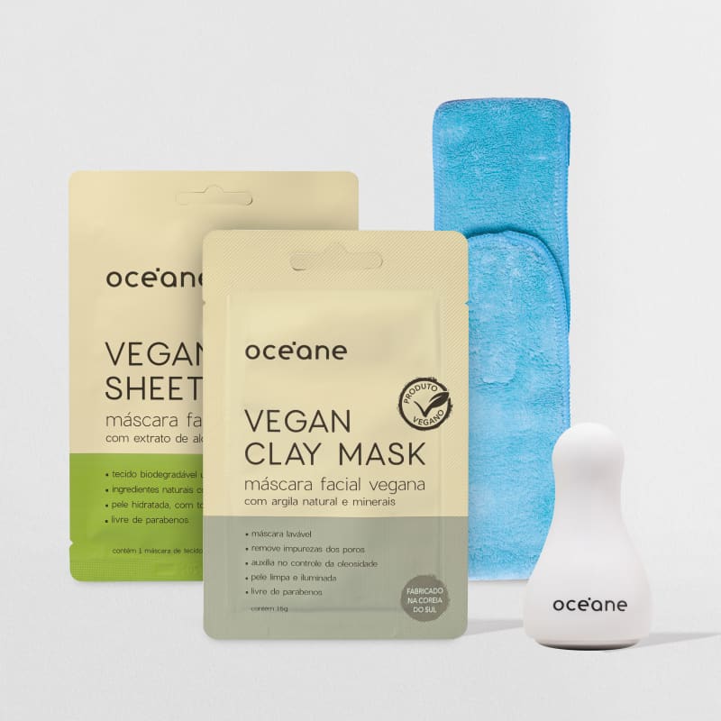 Kit Máscara Vegana + Derma Cooler + Headband
