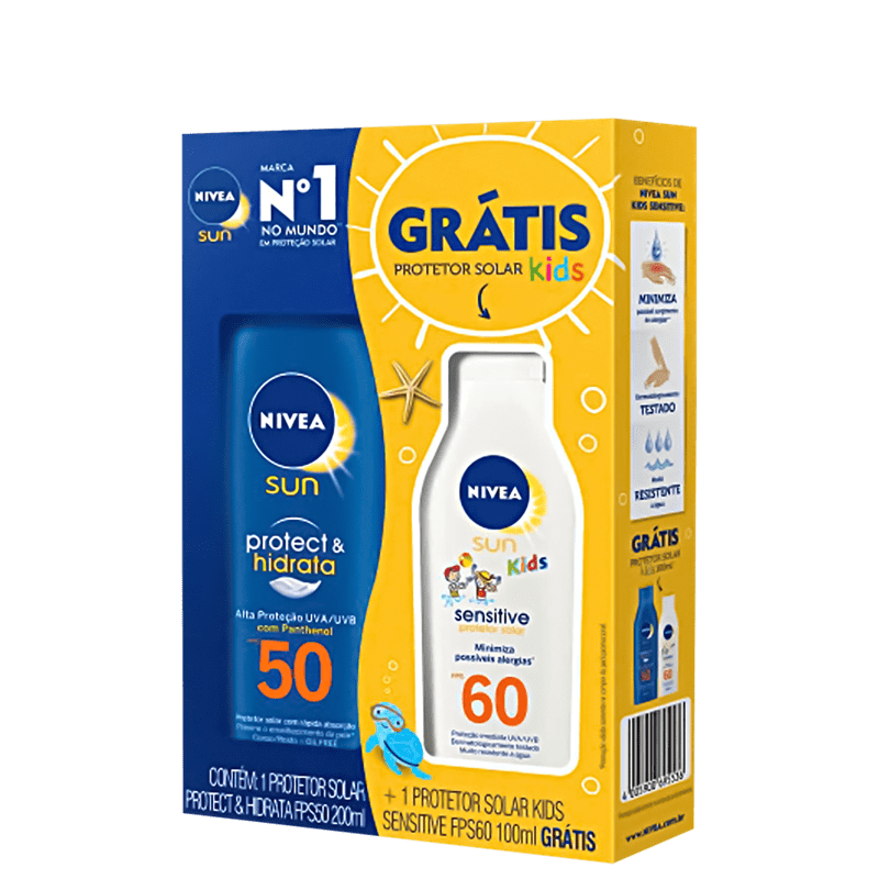 Kit NIVEA Sun Protect & Hidrata Kids FPS50 FPS60 (2 Produtos) Menor preço em Kit NIVEA Sun Protect & Hidrata Kids FPS50 FPS60 (2 Produtos)