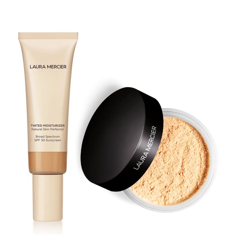 KIT com Tinted Moisturizer Natural Skin Perfector SPF30 Sand 3N1 e Translucent Loose Setting Powder Honey