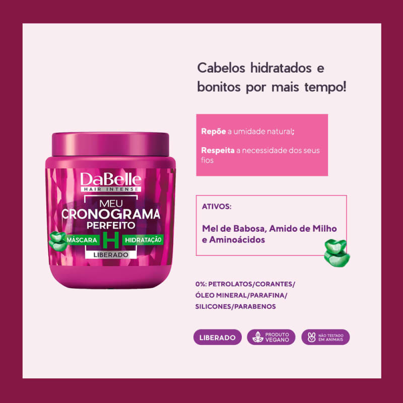 DaBelle Hair Meu Cronograma Perfeito - Máscara de Hidratação 400g