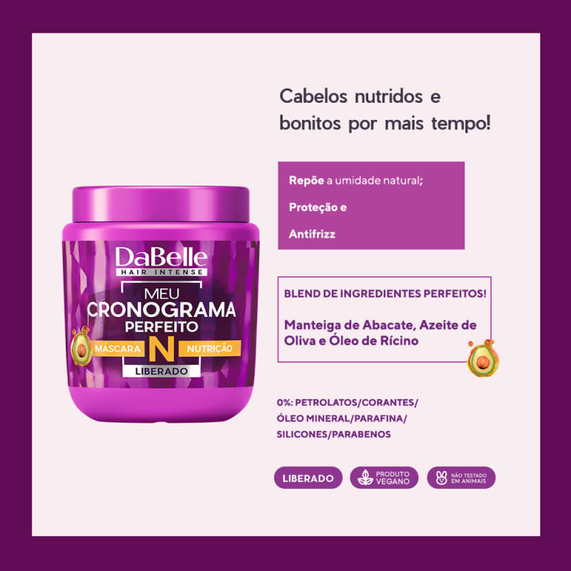 DaBelle Hair Meu Cronograma Perfeito - Máscara de Nutrição 400g
