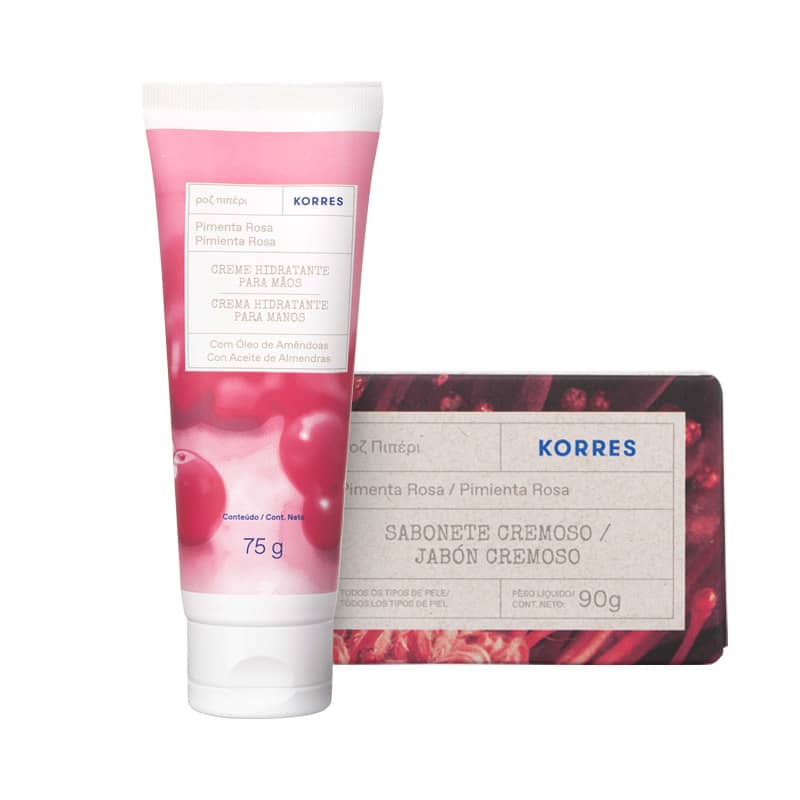 Kit Pimenta Rosa Creme de Mãos + Sabonete em Barra