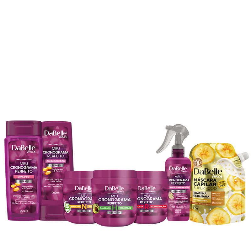 Kit DaBelle Hair Intense Meu Cronograma Perfeito +Super Fortalecimento (6 Produtos)