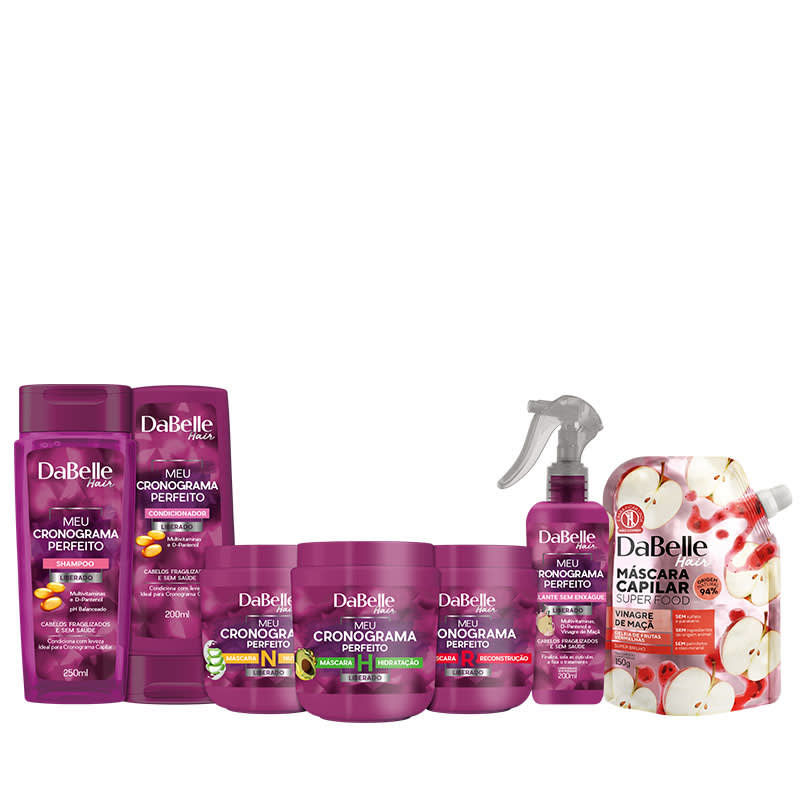 Kit DaBelle Hair Intense Meu Cronograma Perfeito + Super Brilho (6 Produtos)