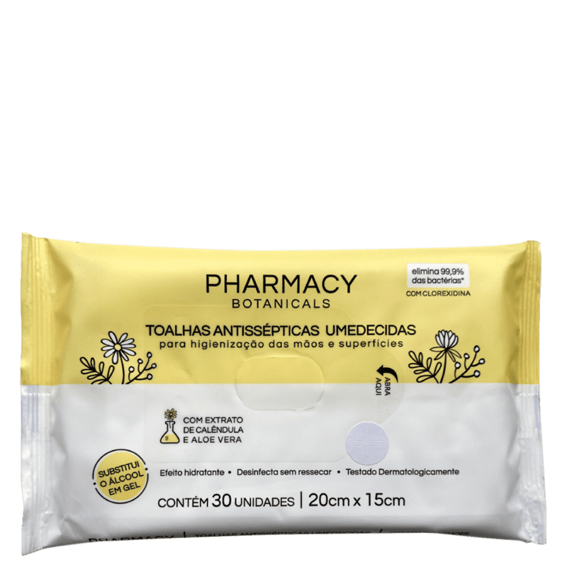 Pharmacy Botanicals - Toalhas Antissépticas (30 Unidades)