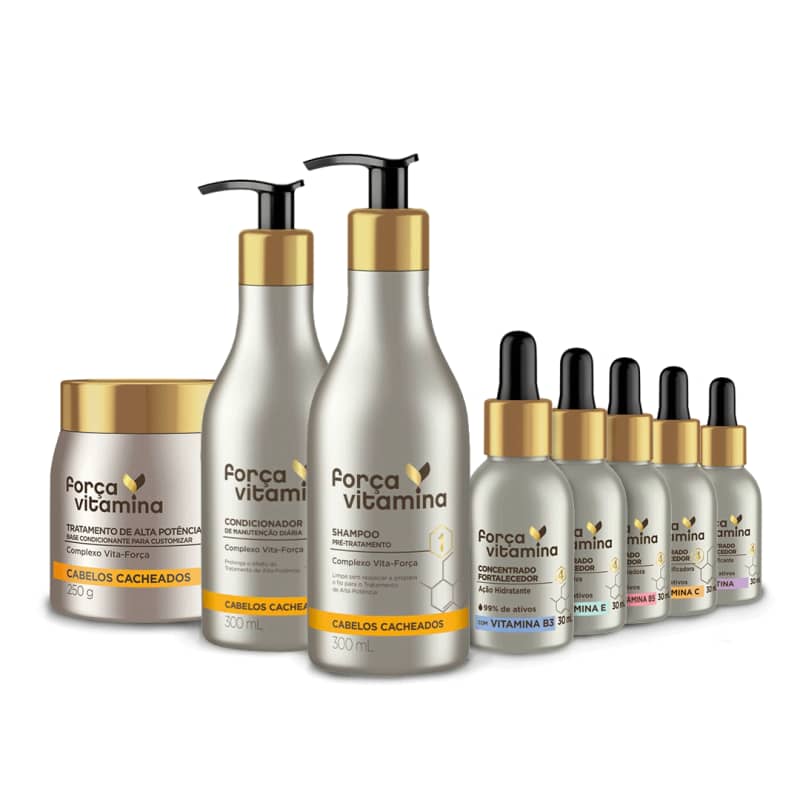 Kit Tratamento Completo Força Vitamina - Cacheados