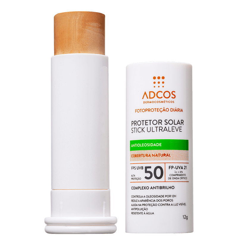 Adcos Fotoproteção Diária Stick Ultraleve FPS 50 Beige - Protetor Solar Facial 12g Menor preço em Adcos Fotoproteção Diária Stick Ultraleve FPS 50 Beige - Protetor Solar Facial 12g