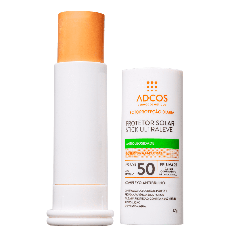 Adcos Fotoproteção Diária Stick Ultraleve FPS 50 Nude - Protetor Solar Facial 12g