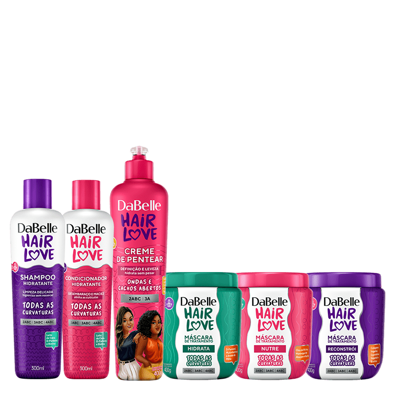 Kit DaBelle Hair Love Cronograma + Ondas e Cachos Abertos
