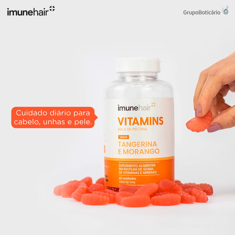 Suplemento Imunehair Vitamins Bala de Pectina Beleza na 