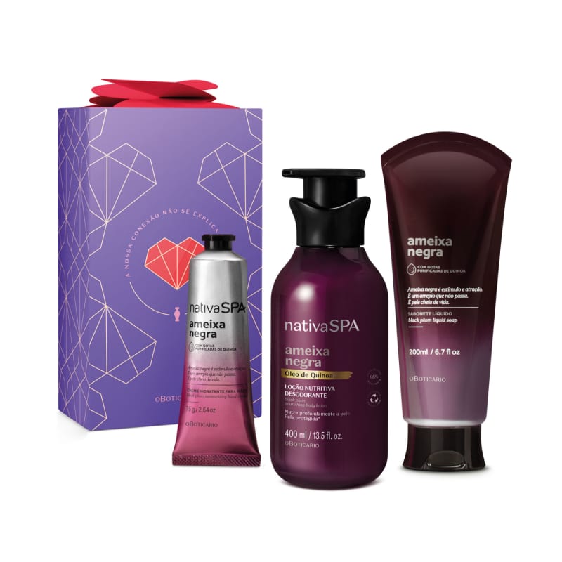 Kit o Boticário Nativa SPA Ameixa Negra (3 Produtos)