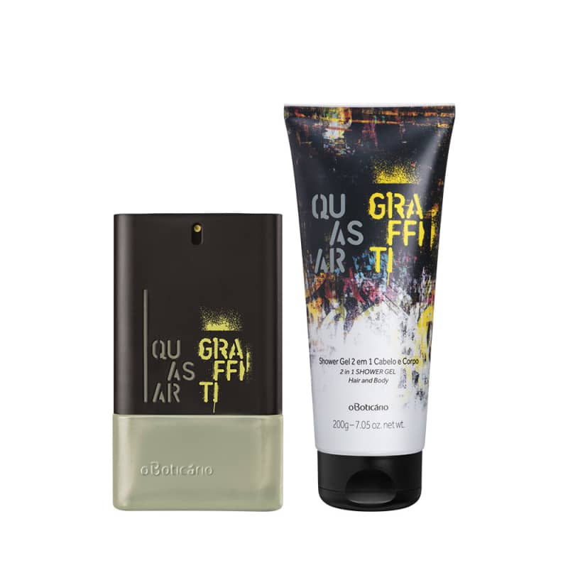 Combo Quasar Graffiti: Colônia, 100 ml + Shower Gel Cabelo e Corpo, 200 g