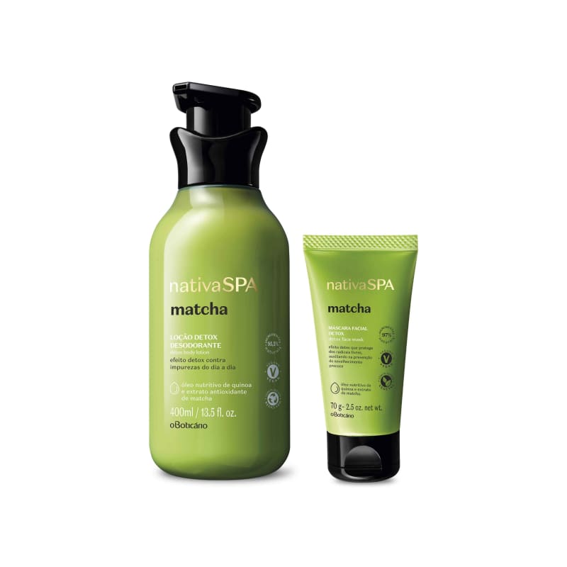 Combo Nativa Spa Matcha: Loção, 400Ml + Máscara Facial