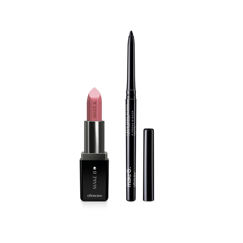 Combo Make B. Batom Cremoso Nude Up + Lápis Retrátil para Olhos Preto