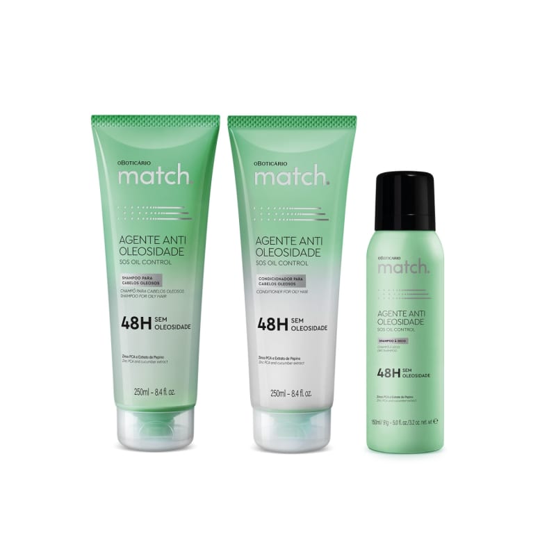Kit o Boticário Match Agente Antioleosidade Trio (3 Produtos) Menor preço em Kit o Boticário Match Agente Antioleosidade Trio (3 Produtos)