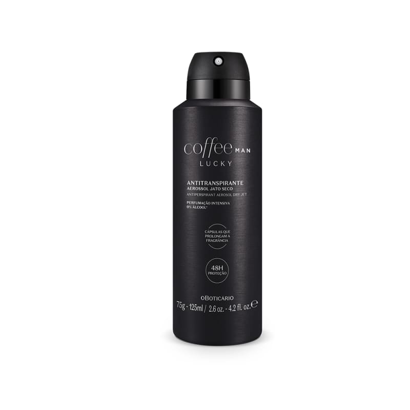 Combo Coffee Man Lucky: Desodorante Colônia 100ml + Desodorante Antitranspirante 75g + Shower Gel 2 em 1 200g