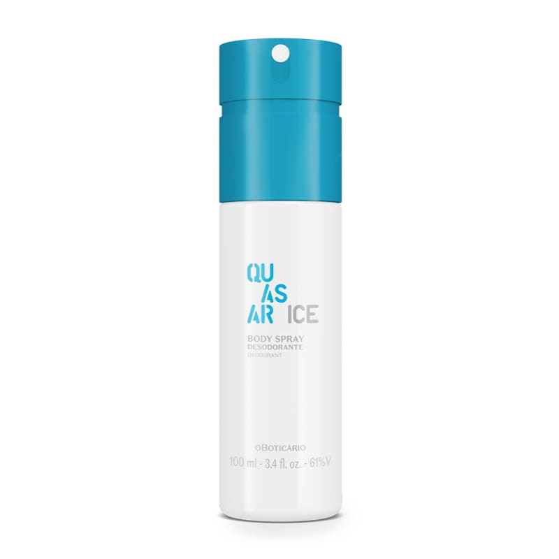 Combo Quasar Ice: Desodorante Colônia 100ml + Body Spray 100ml + Refil Body Spray 100ml