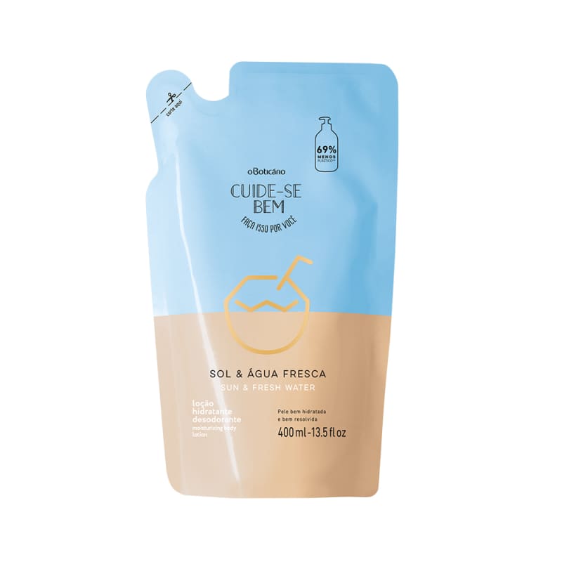 Refil Loção Hidratante Desodorante Corporal Cuide-se Bem Sol & Água Fresca 400ml