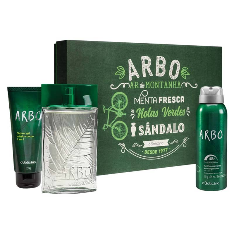 Kit Presente Arbo: Desodorante Colônia 100ml + Antitranspirante + Shower Gel 100ml
